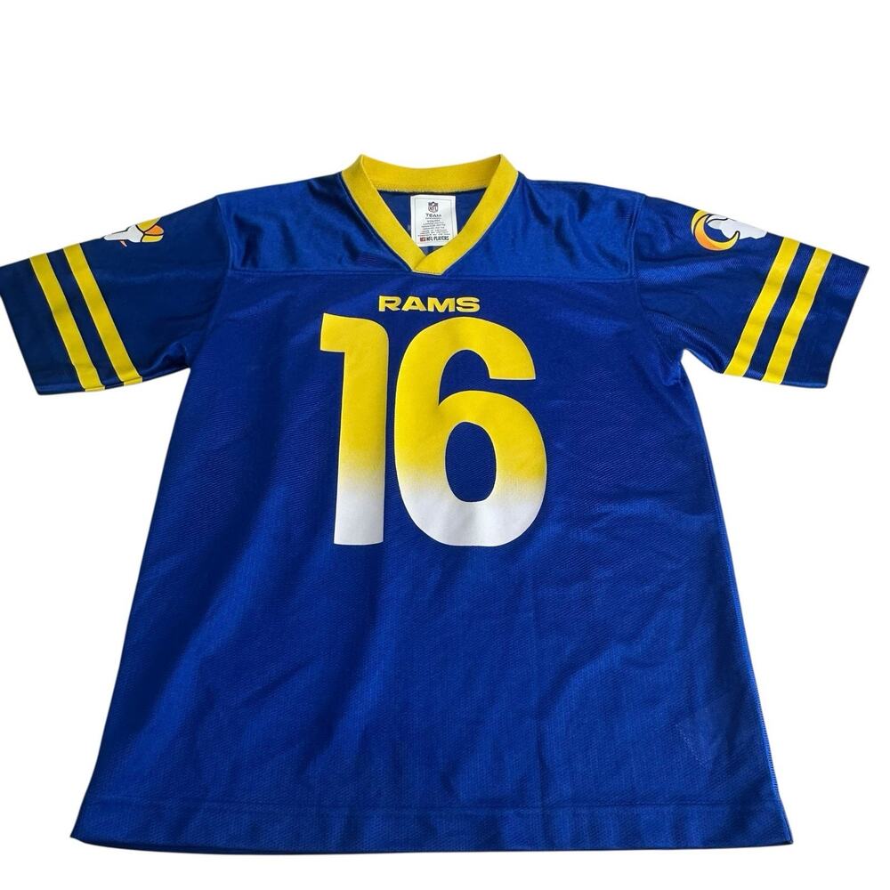 Los Angeles Rams Goff #16 NFL Football Jersey Blue Yellow Youth Size L